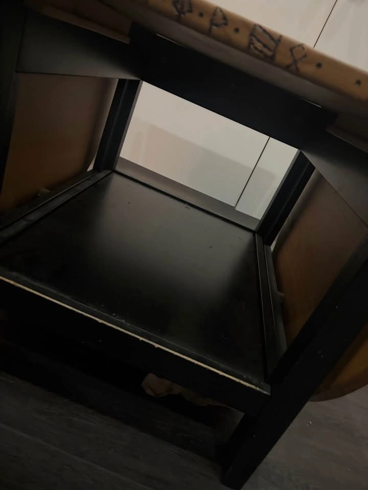 Unique Wood Drop Leaf Table with Black Base - photo 5