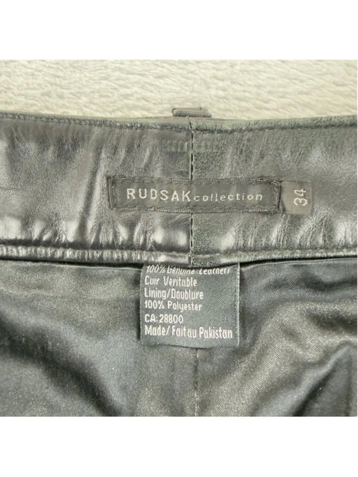 Rudsak Men's Black Leather Pants Sz 34x31 - photo 4