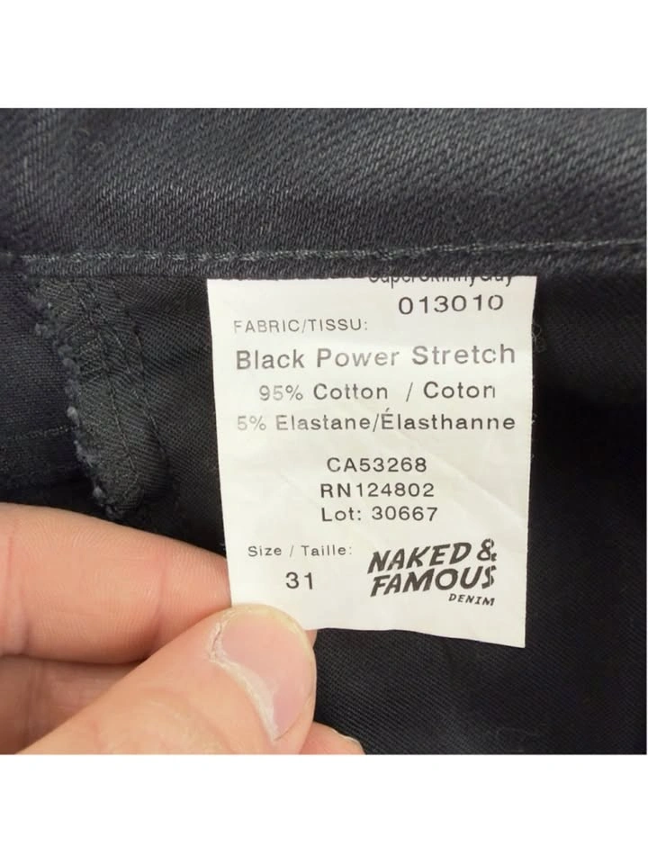 Naked & Famous Men's Super Skinny Guy Black Power Stretch Jeans - photo 2
