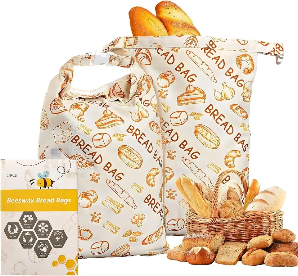 New~Cotton Beeswax Bags,Reusable,Sourdough, 12x17 Inch(2 PK) thumbnail
