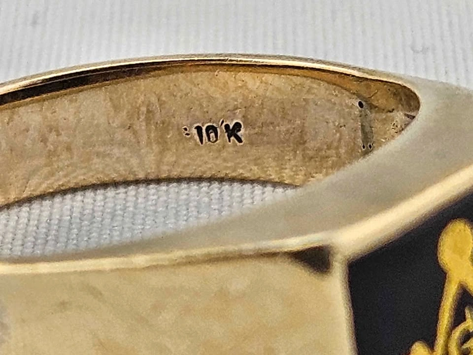 Men's 10k Gold Masonic Ring Size 9 (6.16g) - photo 4