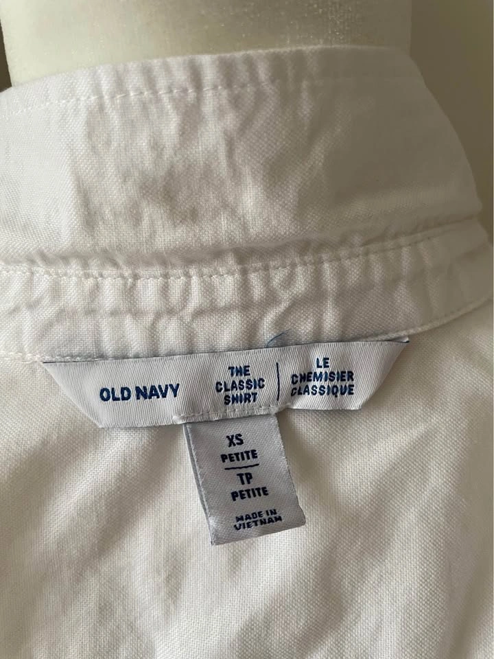 Old Navy Oxford Blouse - White, Petite - photo 3