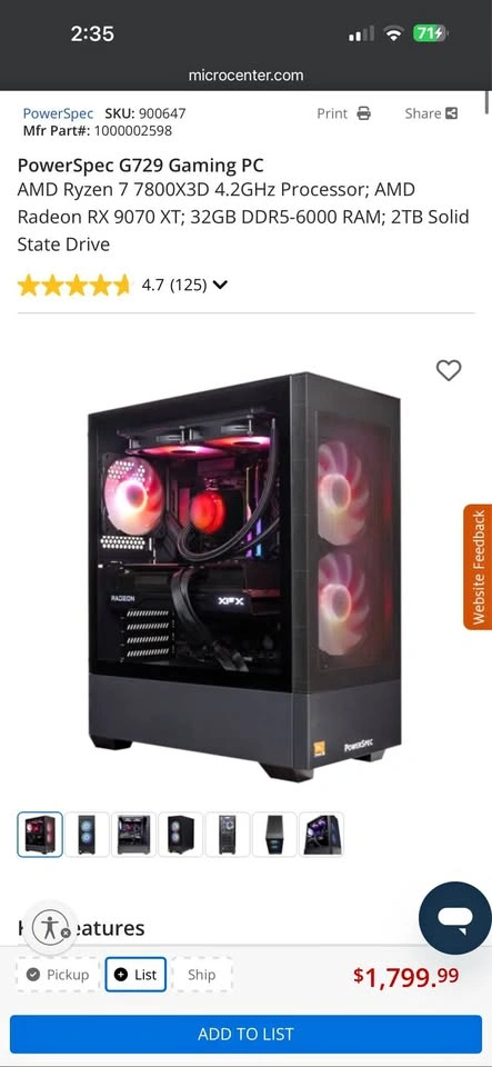 Gaming PC: 9070XT, 7800X3D, 48GB DDR5 RAM