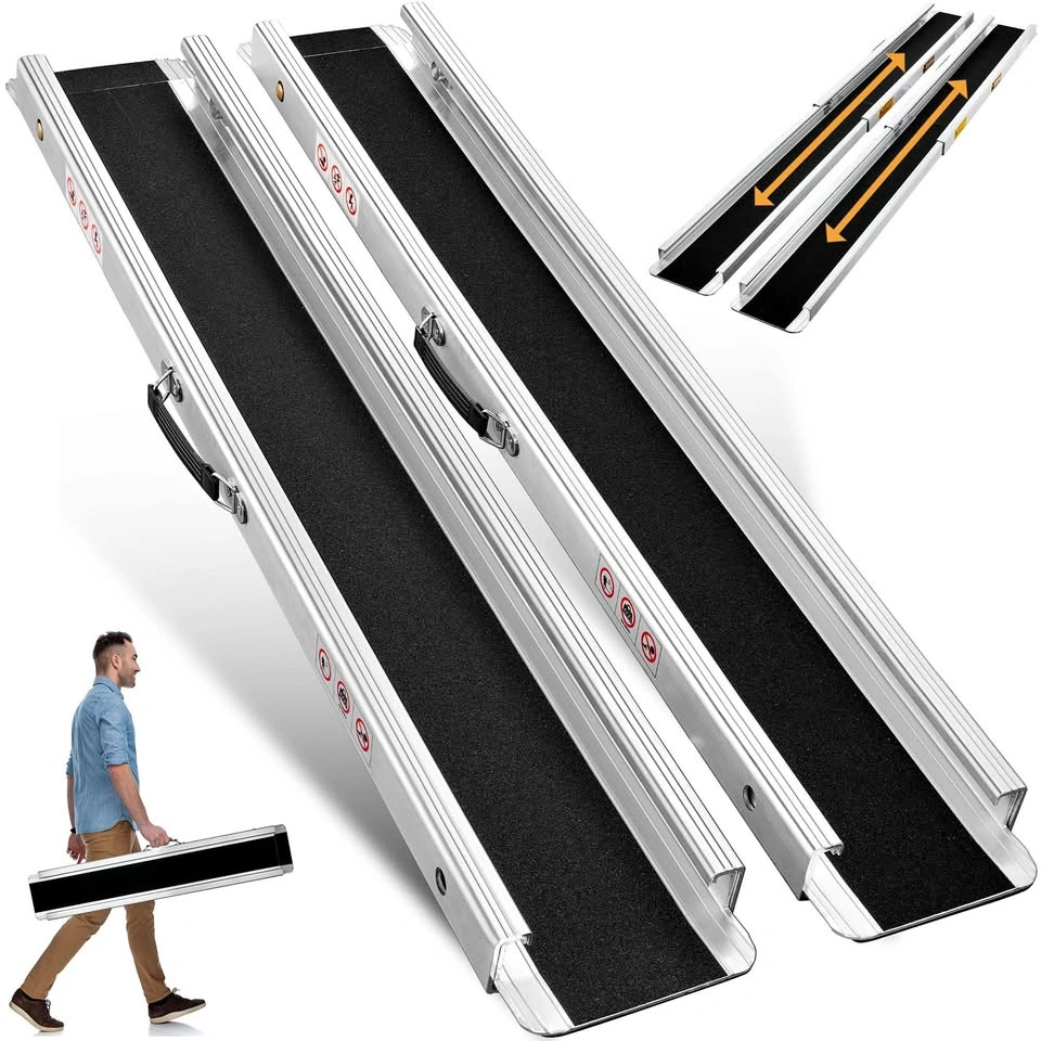 8FT Portable Wheelchair Ramp Set (2 Pack) - 1200 lb Capacity