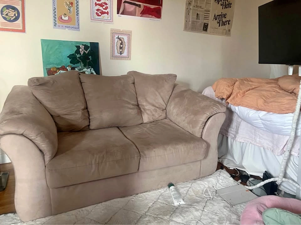 Tan Loveseat Sofa