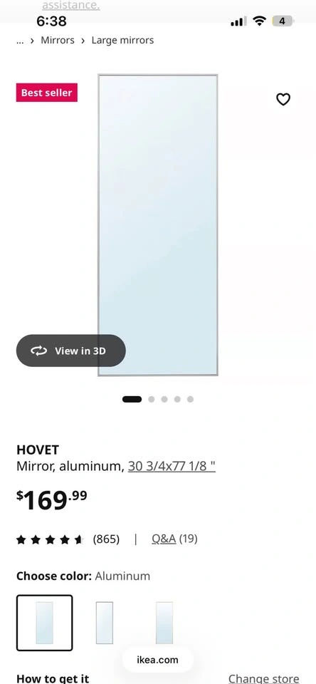 IKEA HOVET Aluminum Full Length Mirror - photo 2