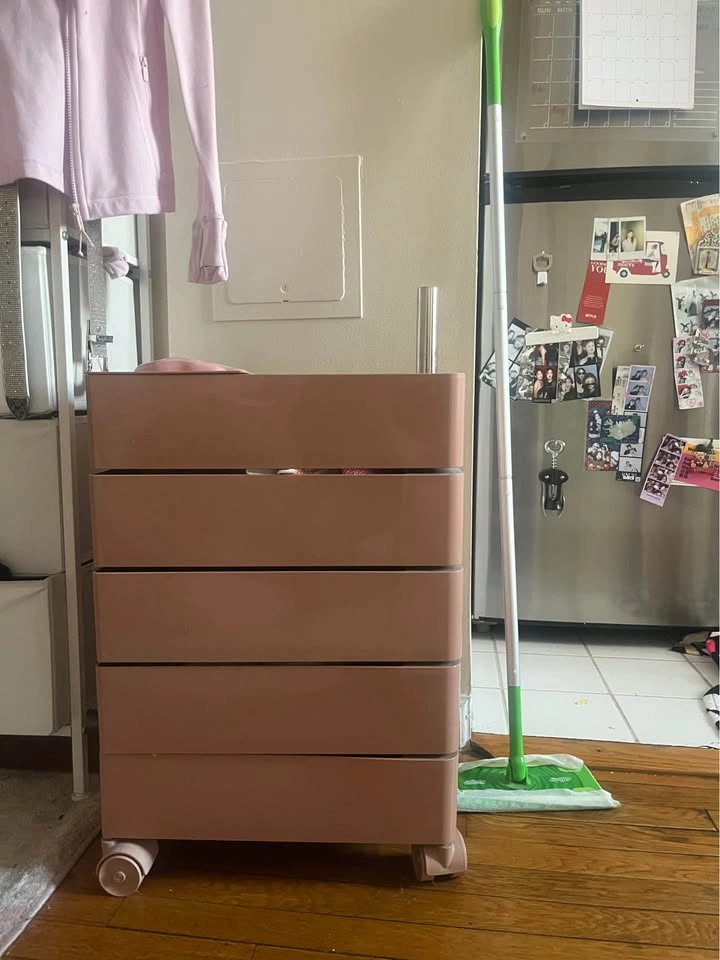 Pink 4-Drawer Storage Cart on Wheels - photo 2