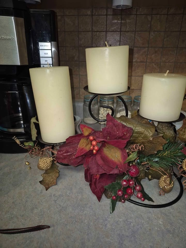 Metal Candle Stand With candles. - photo 4