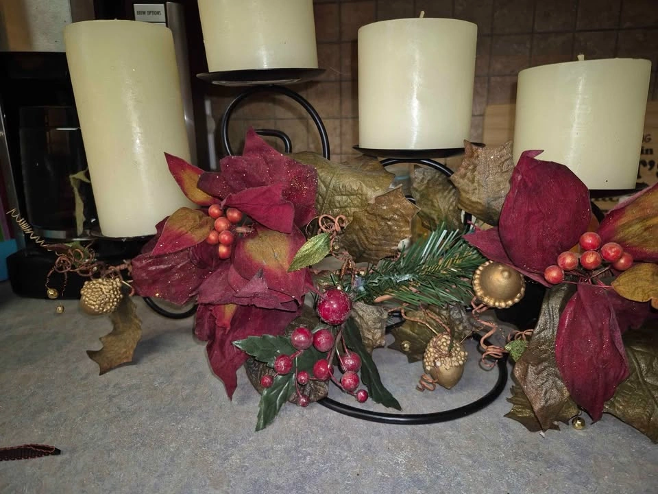 Metal Candle Stand With candles. - photo 5