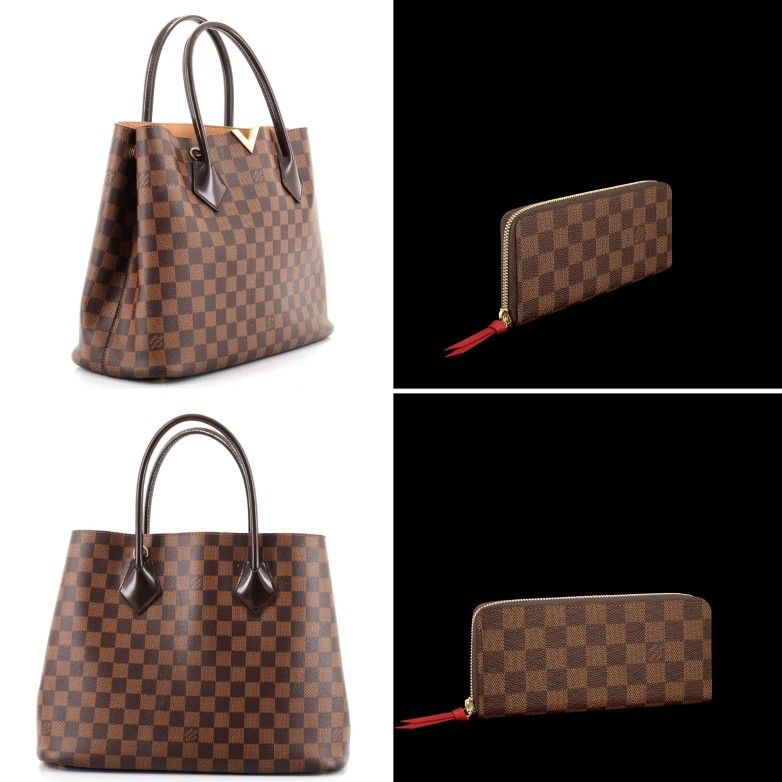 AUTHENTIC Louis Vuitton Damier Kensington Bag + Clemence Wallet - photo 2