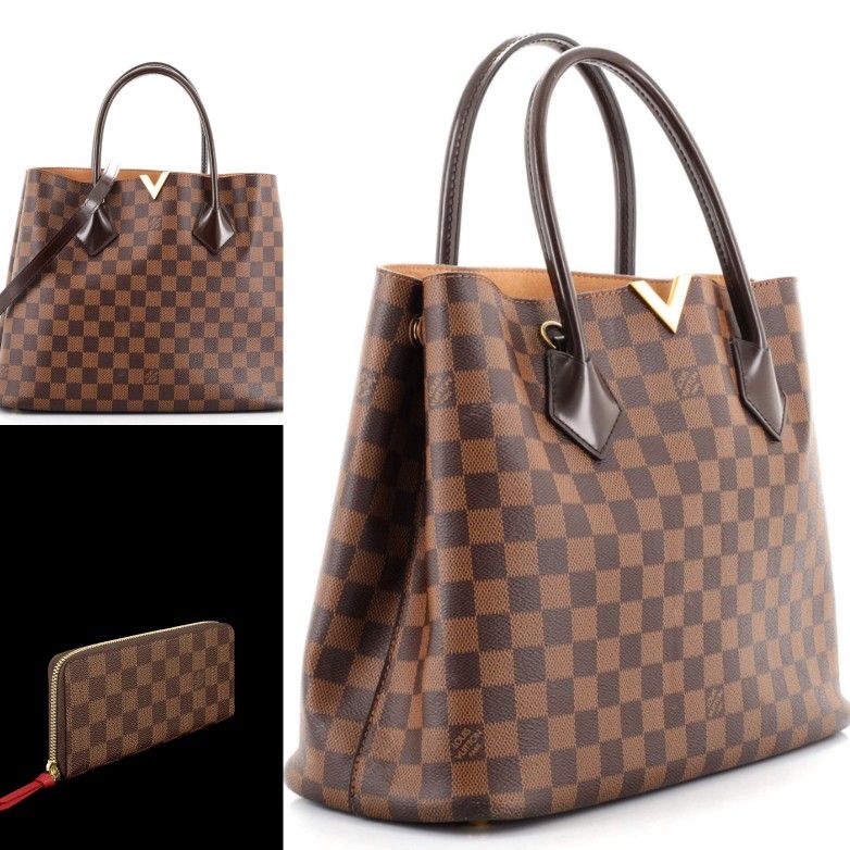 AUTHENTIC Louis Vuitton Damier Kensington Bag + Clemence Wallet - photo 4