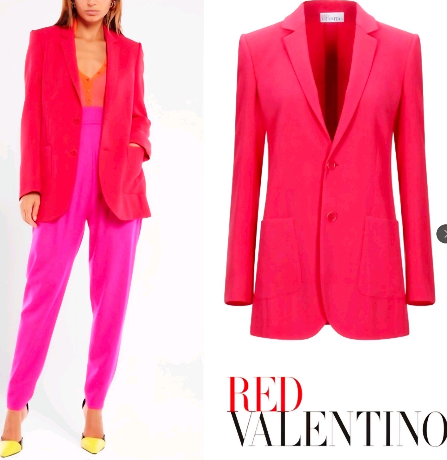 RED Valentino Tailored Single-Breasted Long Blazer IT 38 NWT