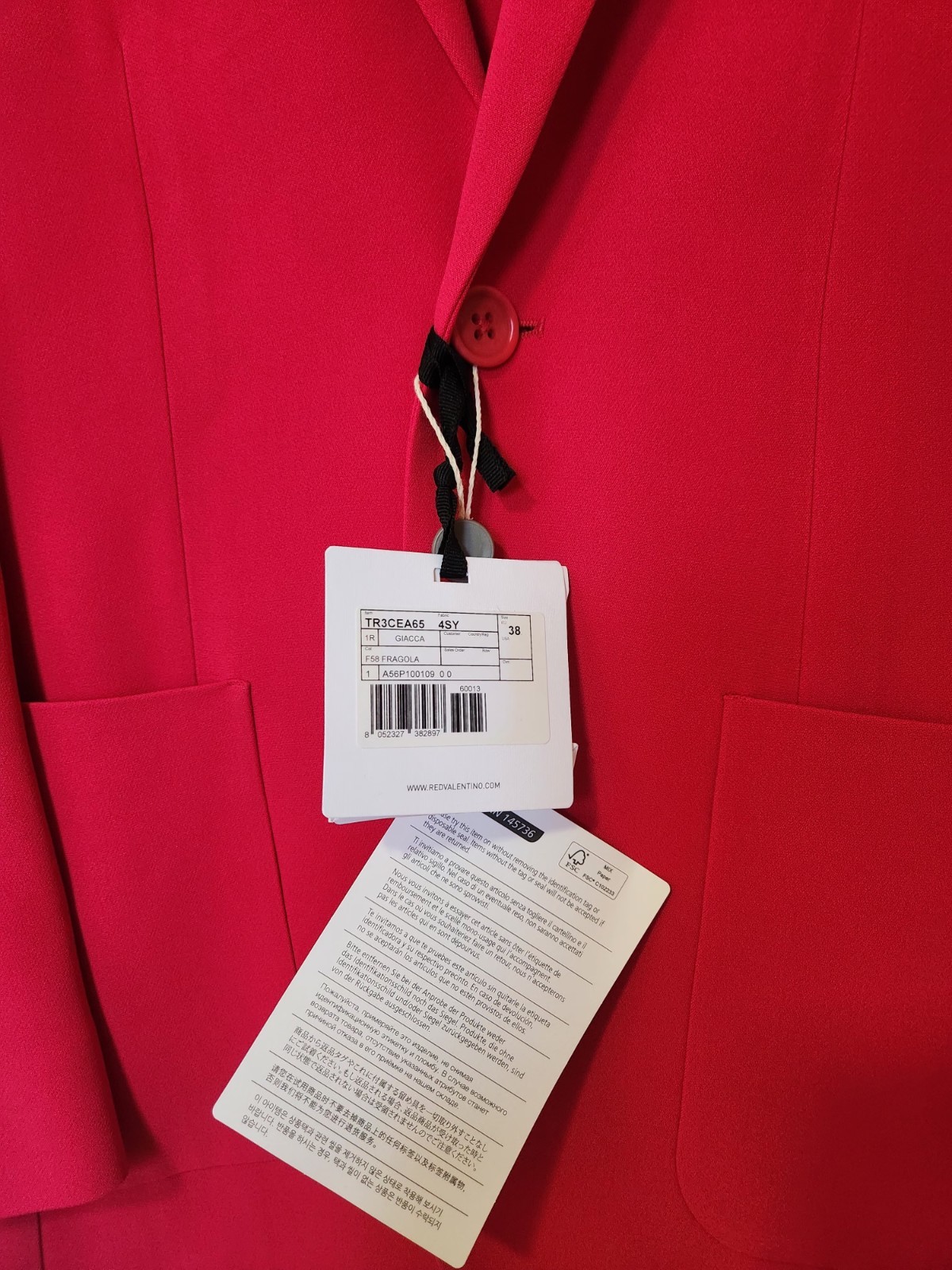 RED Valentino Tailored Single-Breasted Long Blazer IT 38 NWT - photo 4