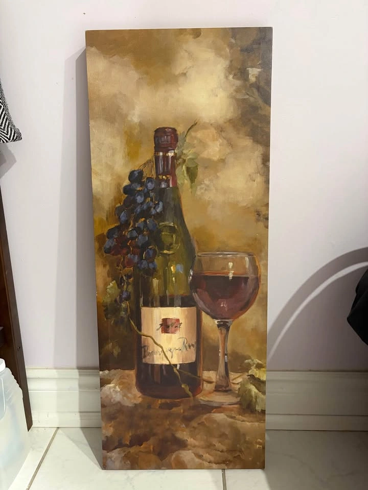 Champagne and Wine Canvas Painting for kitchen Wall - photo 2