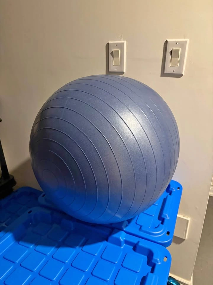 Blue exercise ball