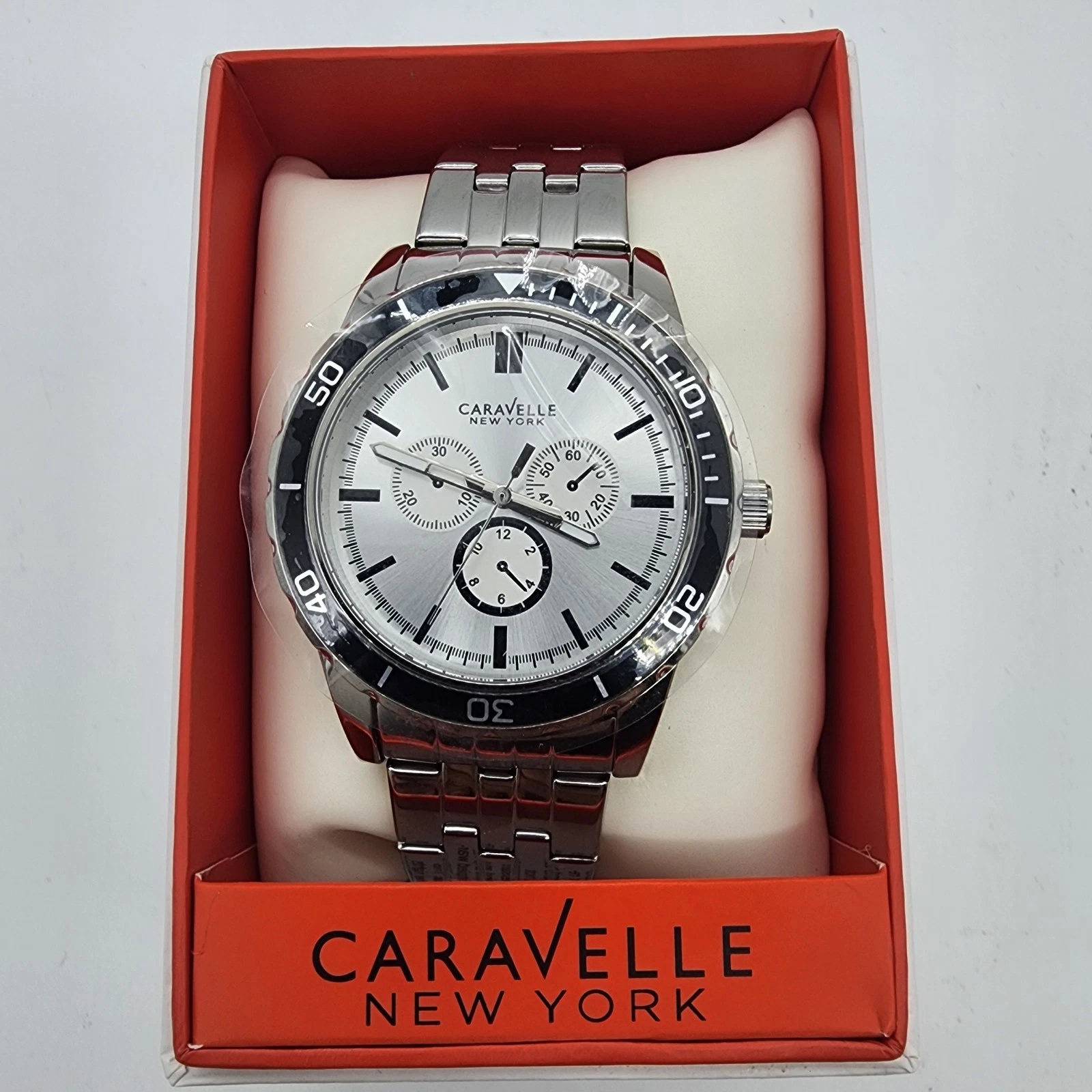 Caravelle New York by Bulova 43A132 Mens Silver Dial Quartz Watc