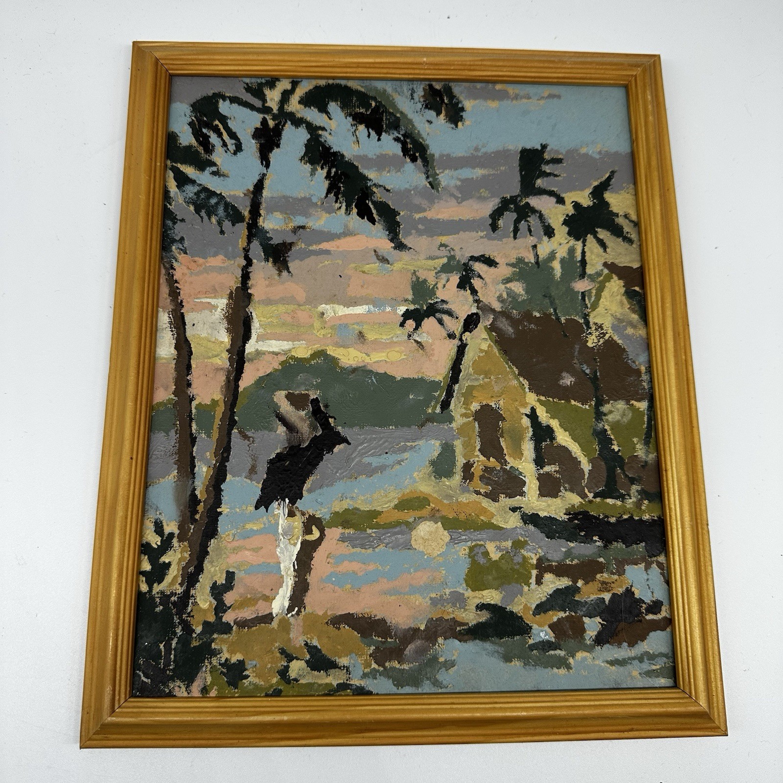 Vintage Tropical Landscape Painting