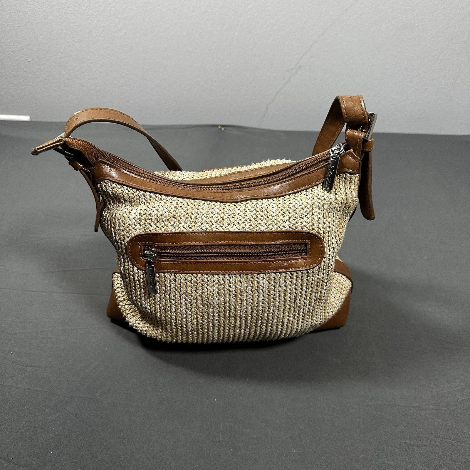 Diverso Italy Vintage Woven Straw & Leather Shoulder Bag - photo 5