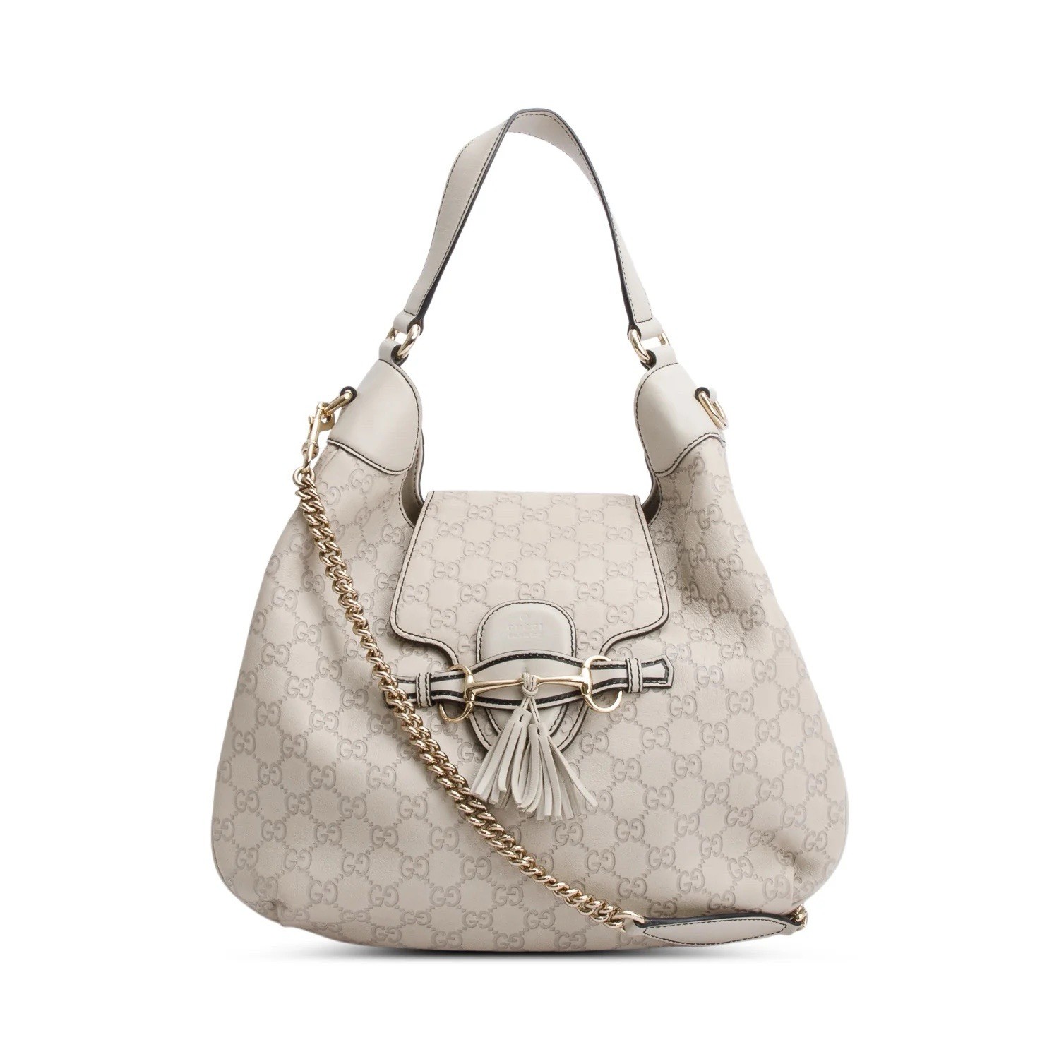 Gucci Beige Guccissima GG Monogram Emily Hobo Bag