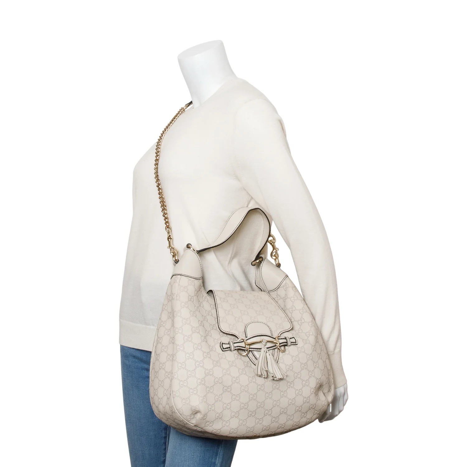 Gucci Beige Guccissima GG Monogram Emily Hobo Bag - photo 3