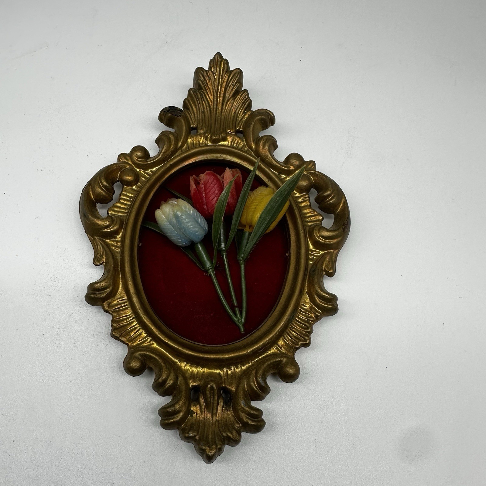 Vintage Resin Tulip Flower Wall Plaque 1950s MCM - photo 2