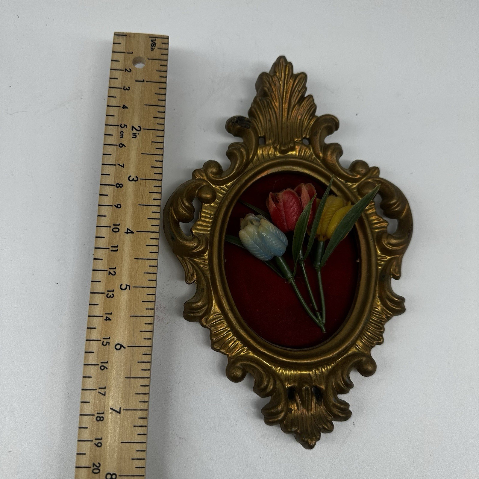 Vintage Resin Tulip Flower Wall Plaque 1950s MCM - photo 5