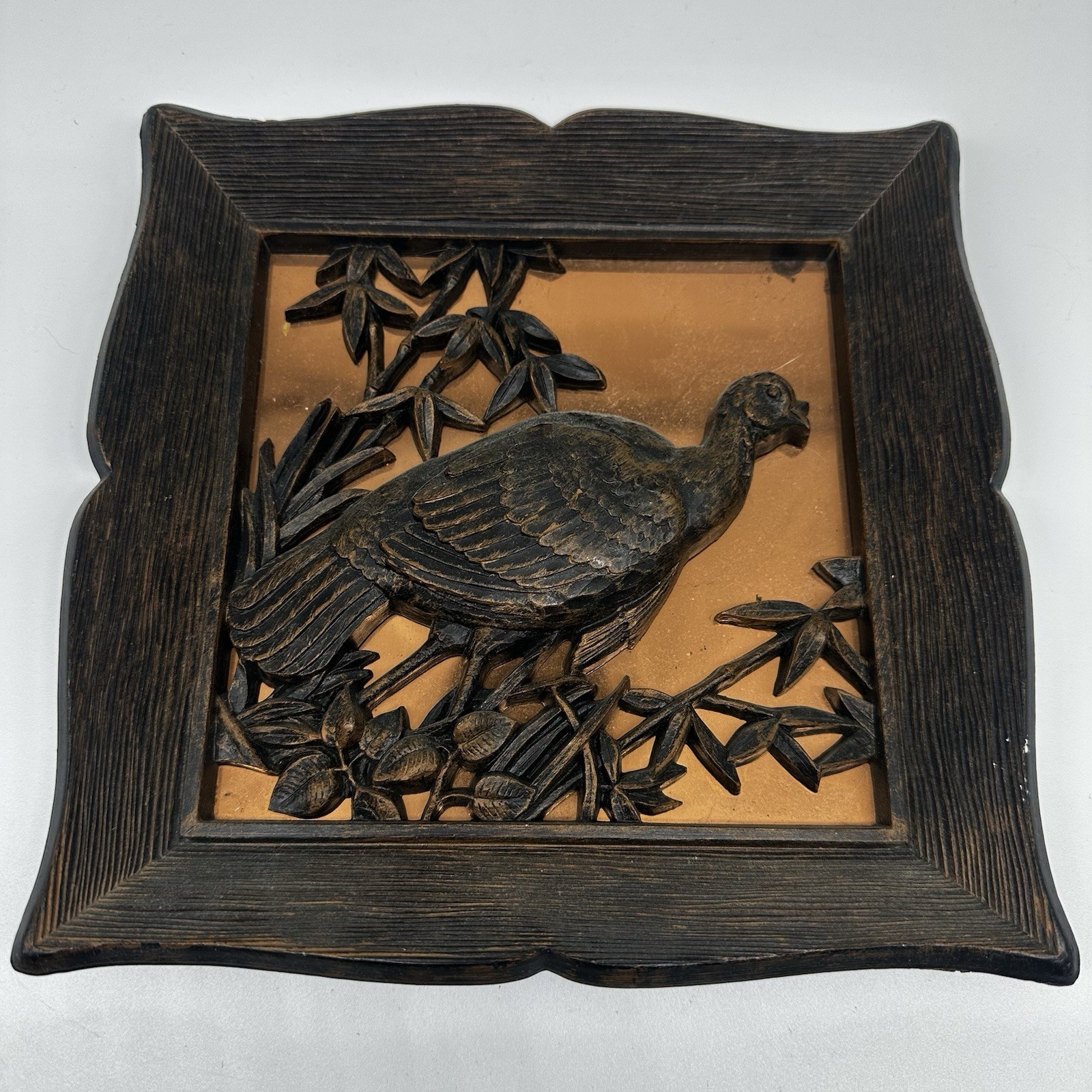 Woodland Turkey Copper Craft Plastic 3D Wall Decor DART USA 1963
