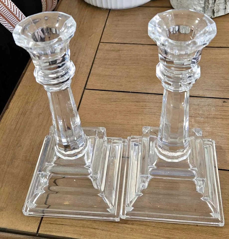 2 Glass Candle Holders