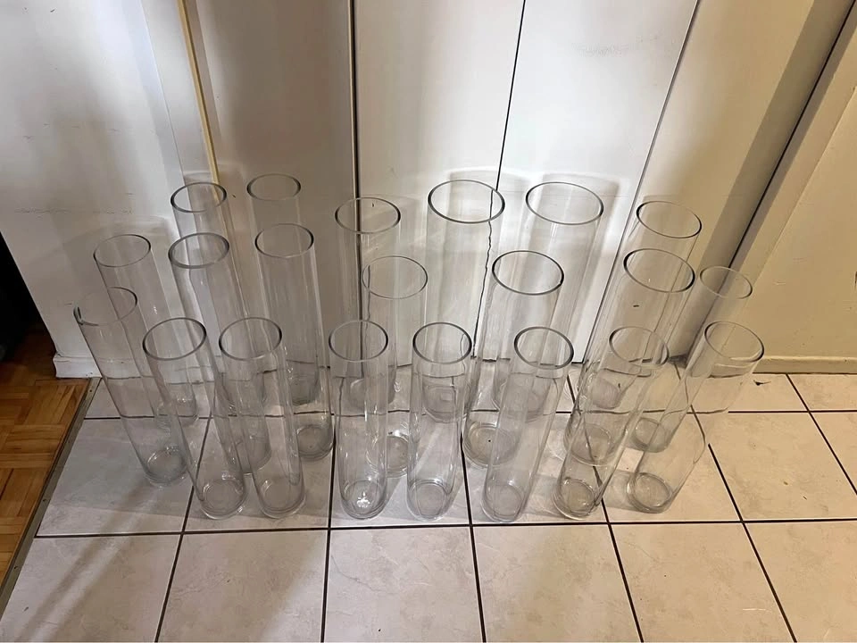 Various size glass vases