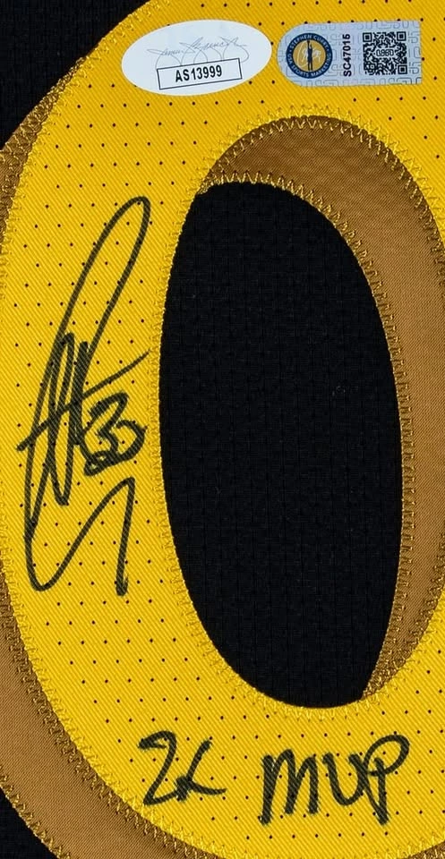 Stephen Curry Signed "2x MVP" Warriors City Jersey - photo 2