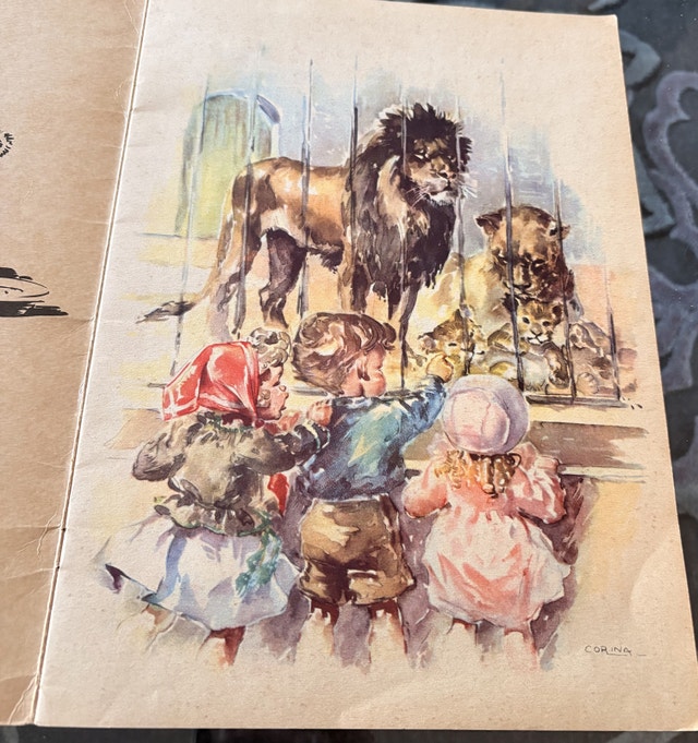 Vintage 40’s Children Illustrated Book “At the Zoo” - photo 3