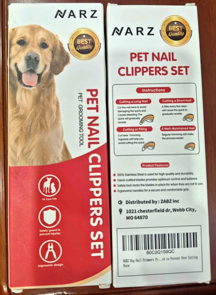 NARZ Pet Nail Clippers Set take all 5 for $20