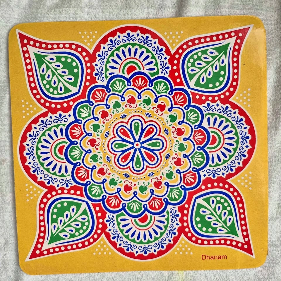 Vibrant Dhanam Indian Art Rangoli Stickers