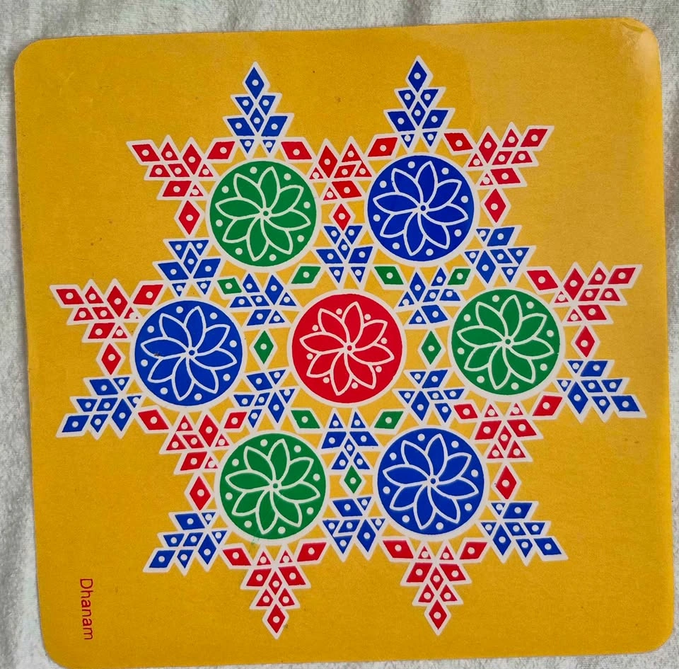 Vibrant Dhanam Indian Art Rangoli Stickers - photo 2