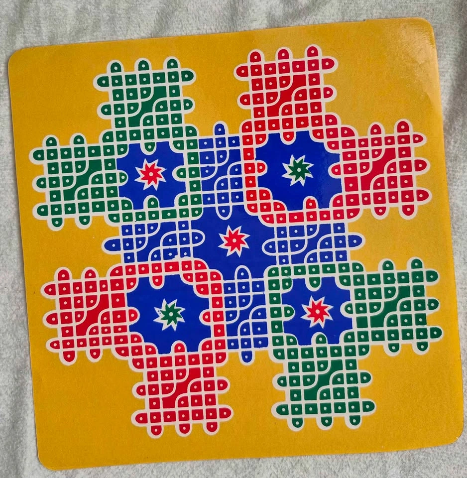 Vibrant Dhanam Indian Art Rangoli Stickers - photo 3