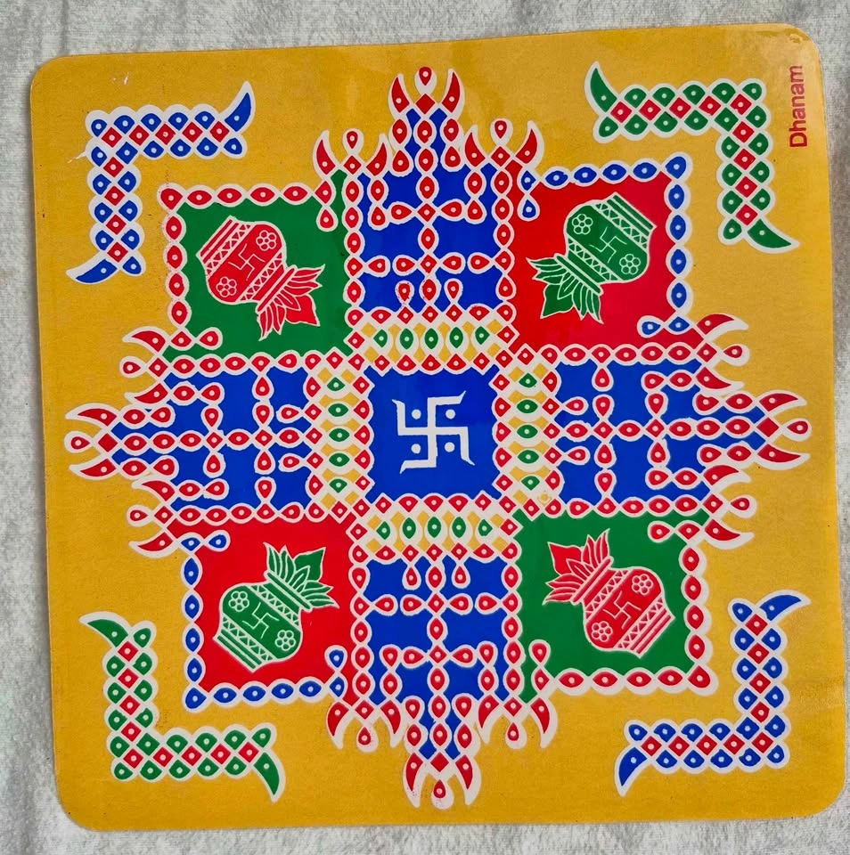 Vibrant Dhanam Indian Art Rangoli Stickers - photo 4