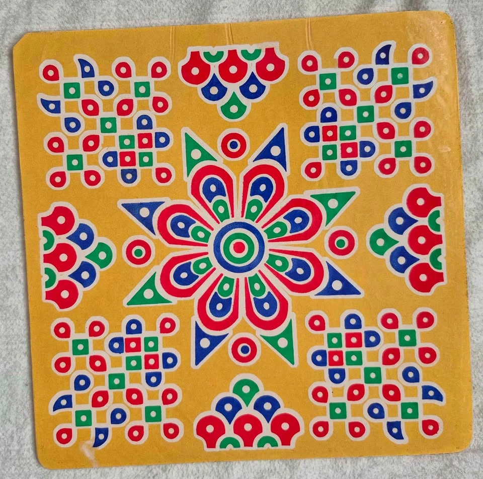Vibrant Dhanam Indian Art Rangoli Stickers - photo 5