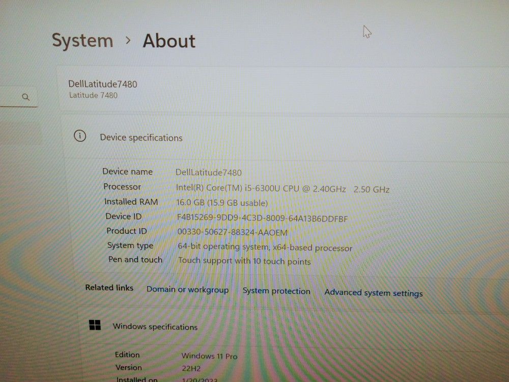 Dell Latitude 7480 Touchscreen i5 Laptop - 16GB RAM, 256GB SSD - photo 3