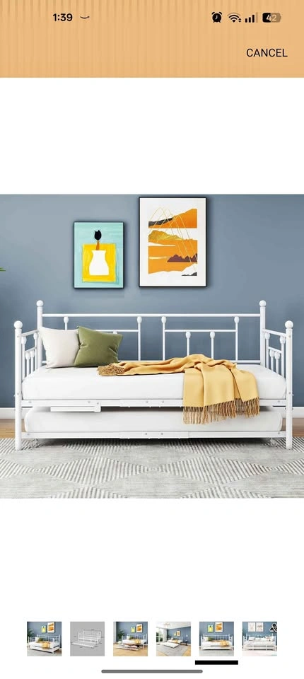 Twin Size Metal Daybed Frame with Trundle