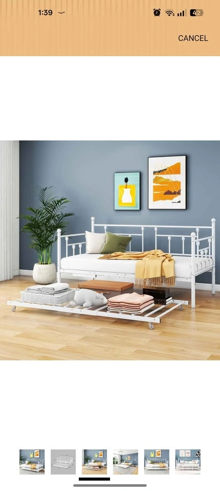 Twin Size Metal Daybed Frame with Trundle - photo 5