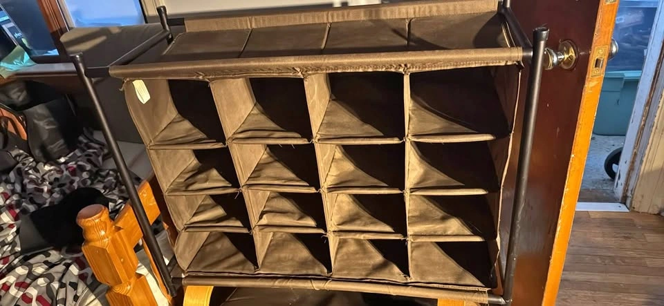 Walmart Brown Fabric 24-Cubby Shoe Organizer