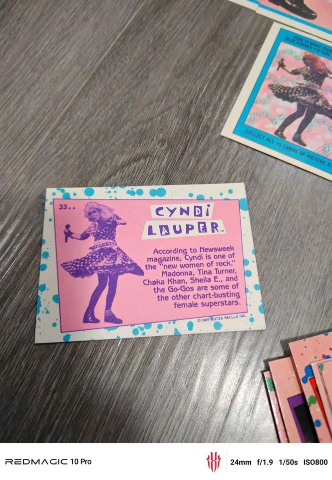 1985 Cyndi Lauper Trading Cards/Stickers Complete Set x66 - photo 5