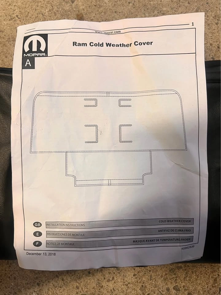 Mopar 2019 Ram Cold Weather Cover - photo 3