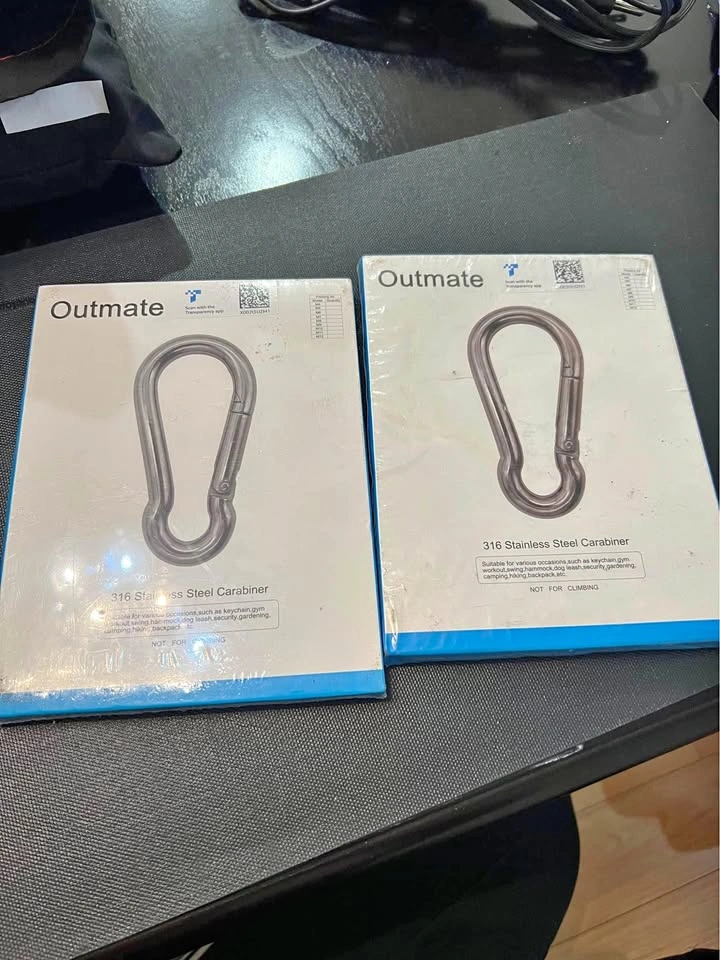 Stainless Steel Carabiners 316 M8(3.15")*4pcs
