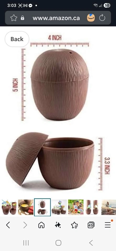 Tiki Party Cups Plastic Coconut - photo 2