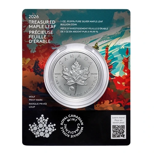 2026 Maple Leaf 1oz Silver Coin (Wolf Privy Mark, Premium Bullio - photo 2