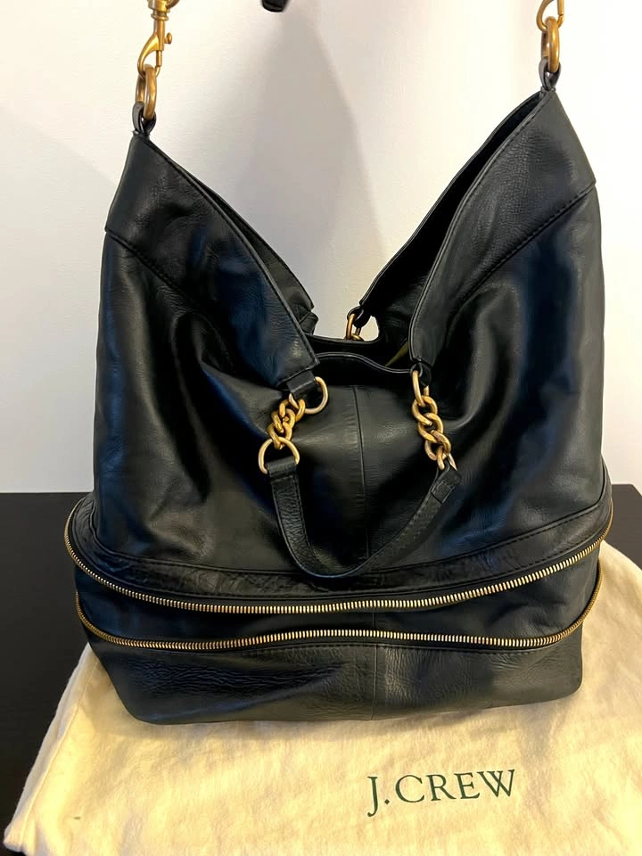 J Crew Black Leather Exhibitor Mega Tote - RN29448 - photo 5