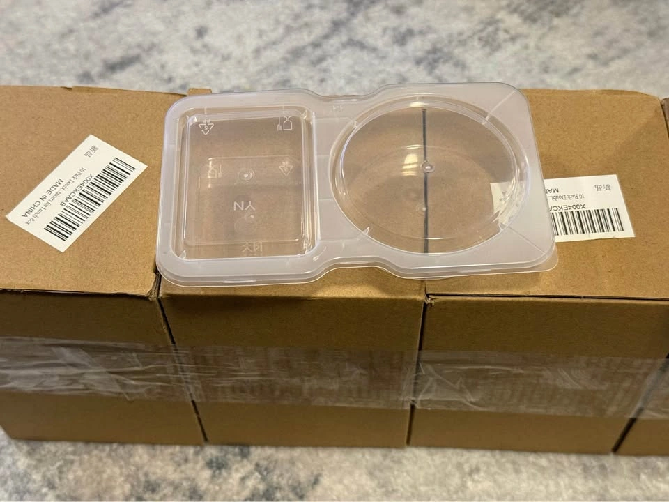 10 Pack Plastic Containers with Lids - Double Compartment - photo 4