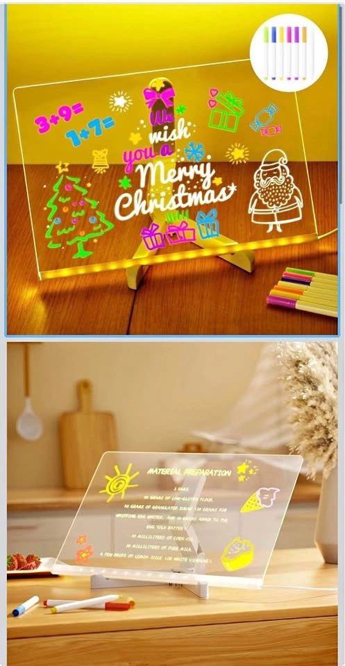 MOUNTCLIM LED Light Up Erasable Writing Board w/ Markers