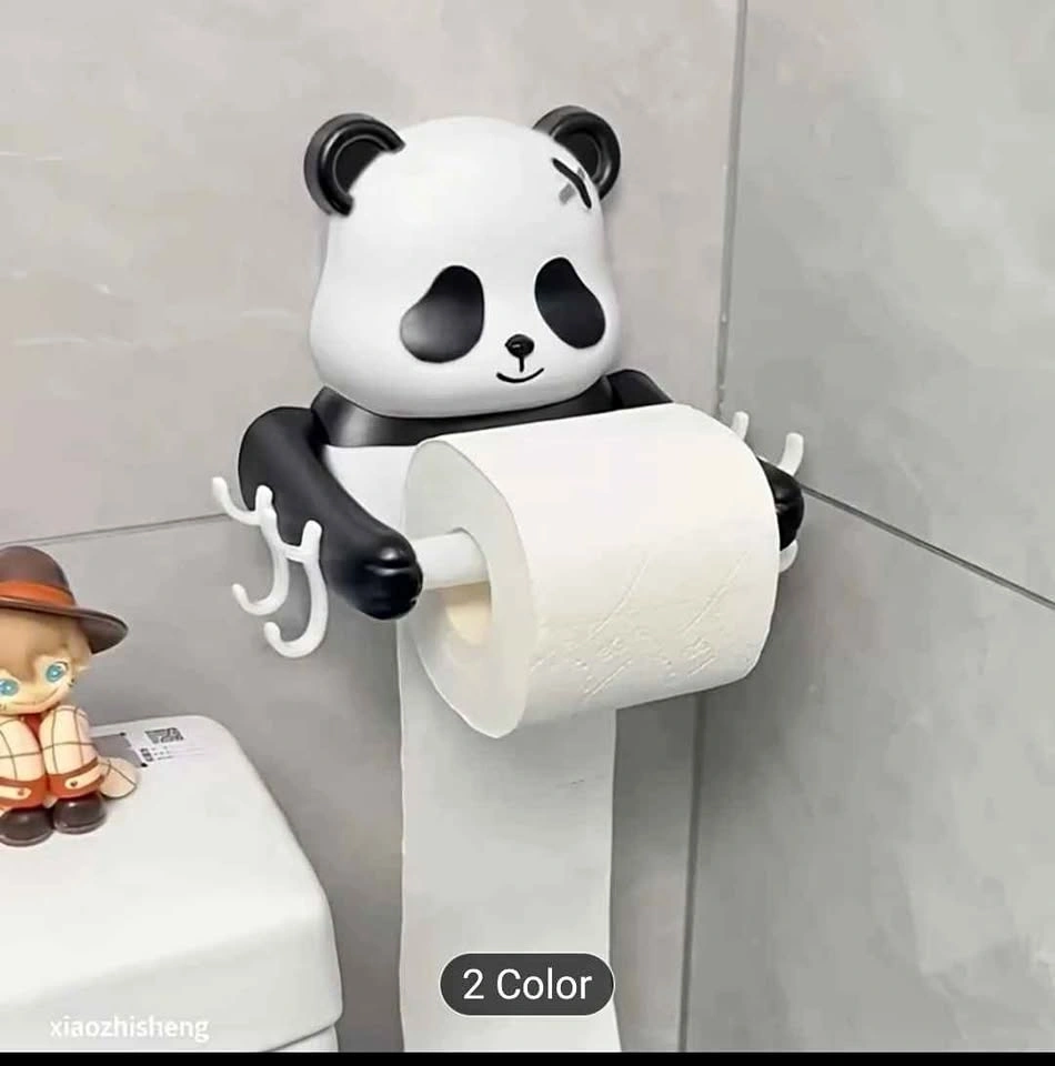 Adorable Panda Toilet Paper Holder - Wall Mount